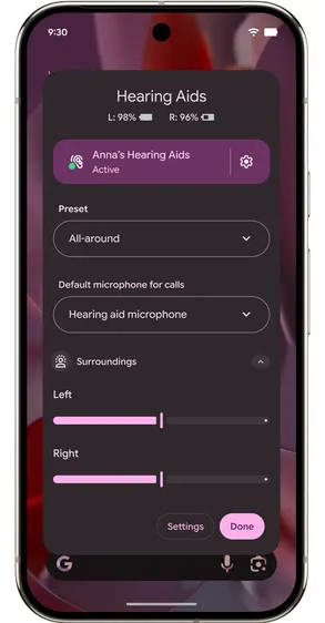 android 16 hearing aid assist screen